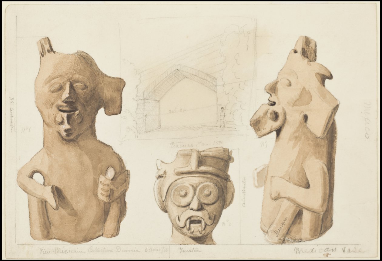 Uma coleção de obras de arte originais de Waldeck sobre a Mesoamérica, Caixa 3 de 22 de Johann Friedrich Maximilian von Waldeck