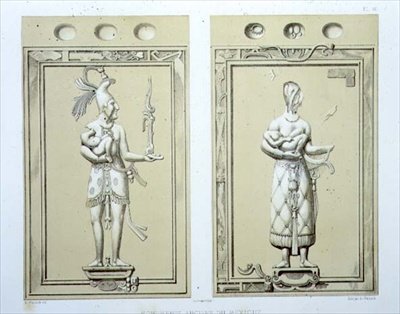 Placa 40 de "Ancient Monuments of Mexico", gravada pelo artista de Johann Friedrich Maximilian von Waldeck