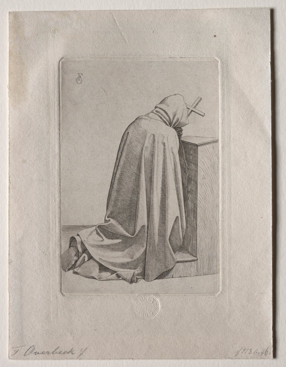 Monge em oração, 1826. de Johann Friedrich Overbeck