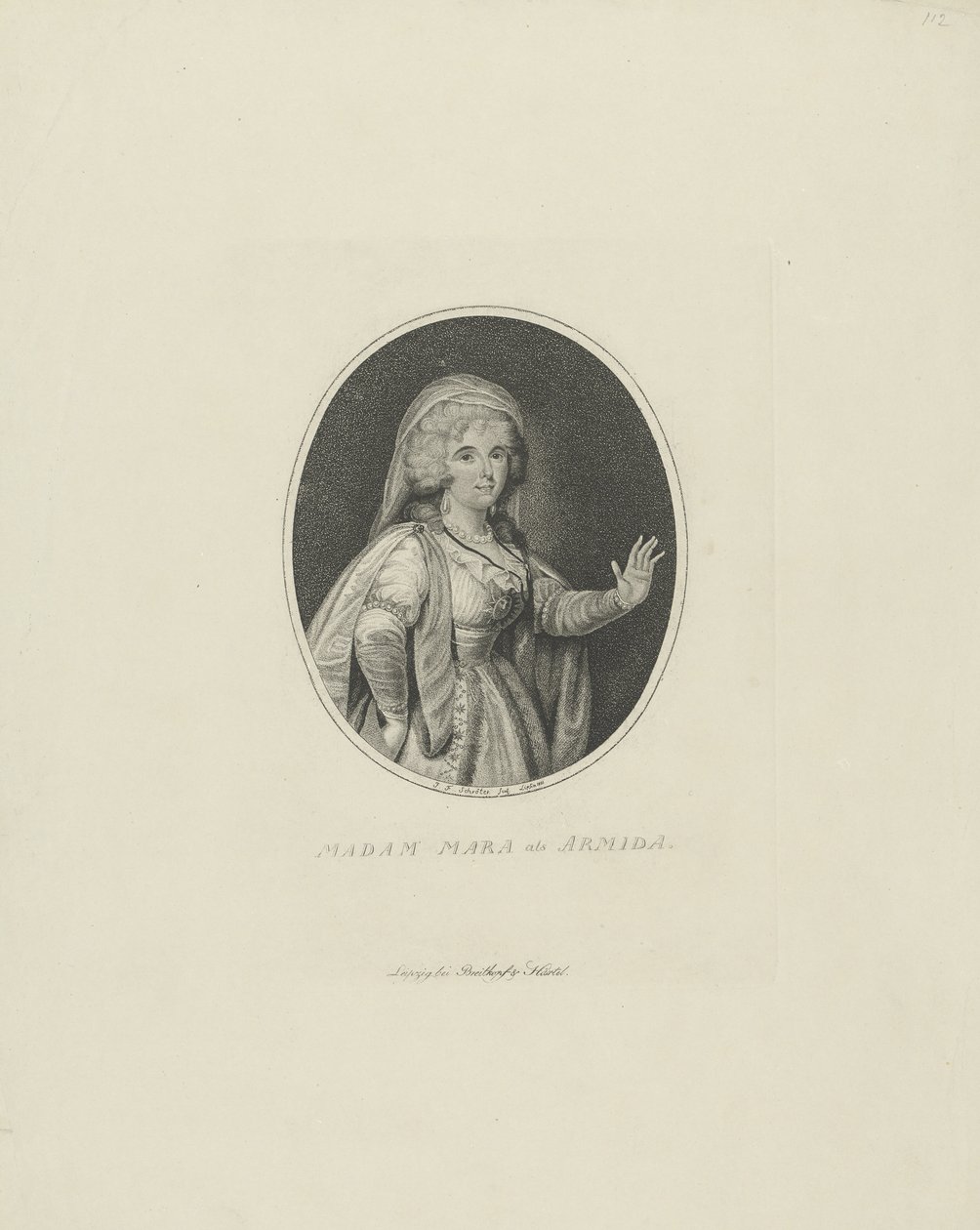 Gertrud Elisabeth Mara, née Schmeling 1749-1833 como Armida, 1801. de Johann Friedrich Schröter