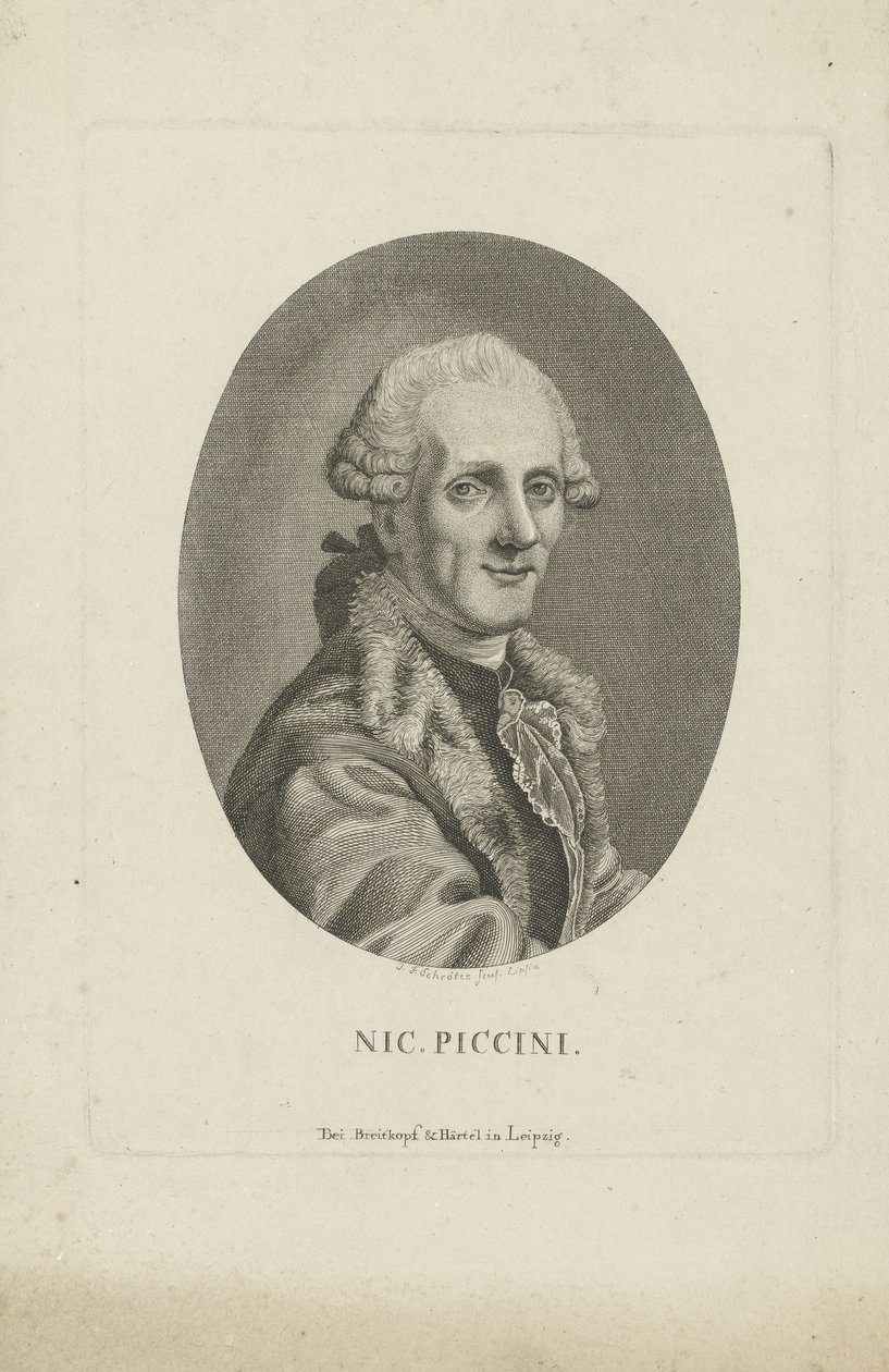 Retrato do compositor Niccolò Piccinni 1728-1800, c. 1790. de Johann Friedrich Schröter