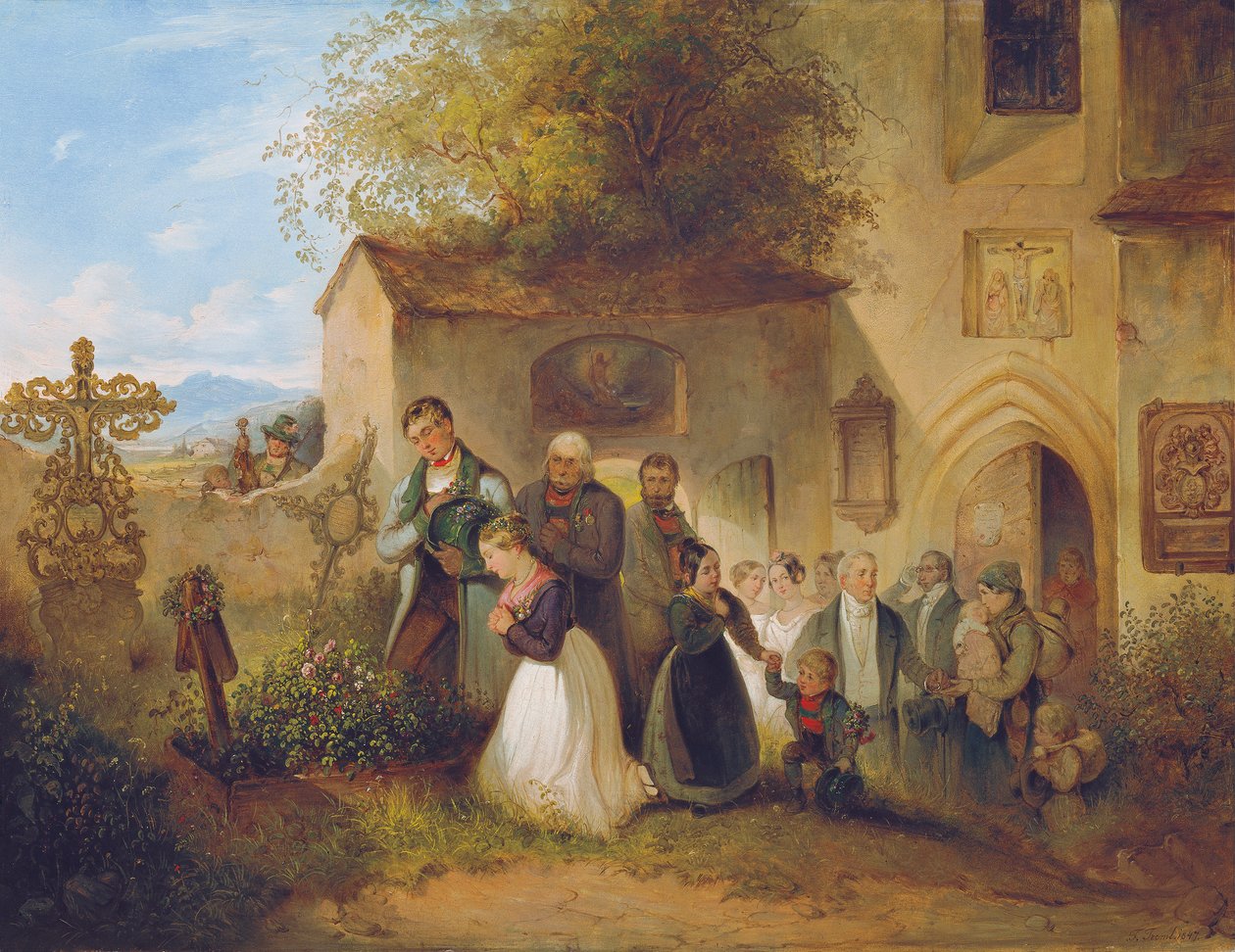 No Cemitério ("A Noiva no Túmulo") de Johann Friedrich Treml