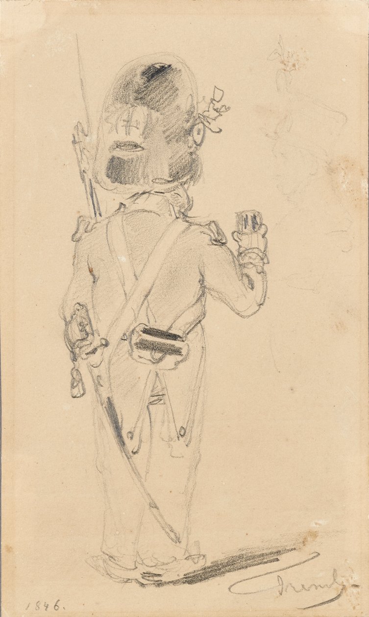 Esboço de soldado de Johann Friedrich Treml