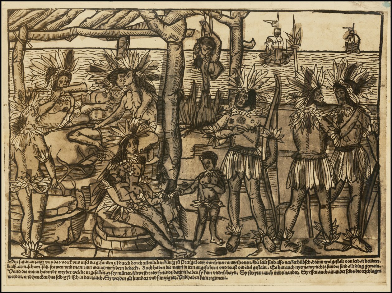 Ilustração de 1500 de nativos americanos por Johann Froschauer de Johann Froschauer