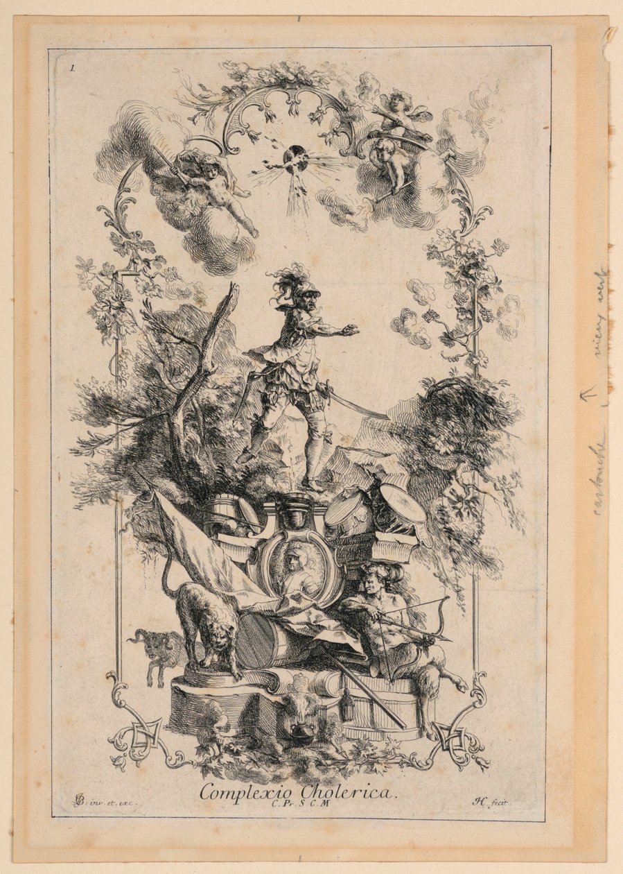 Projeto para um painel representando o temperamento colérico de Johann Georg Bergmuller