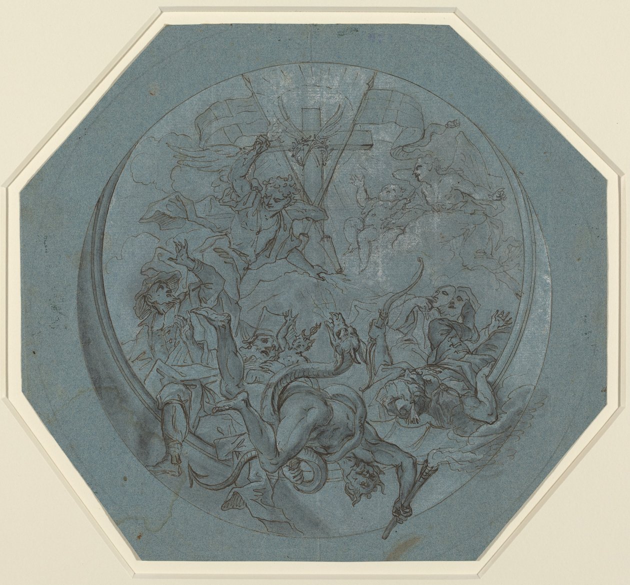 São Miguel Derrotando a Heresia e Satanás de Johann Georg Bergmuller