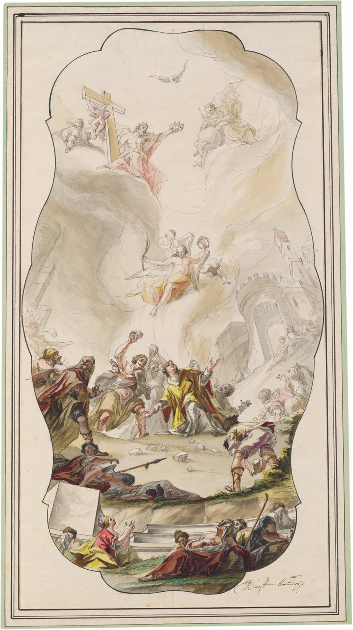 O apedrejamento de Santo Estêvão de Johann Georg Dieffenbrunner