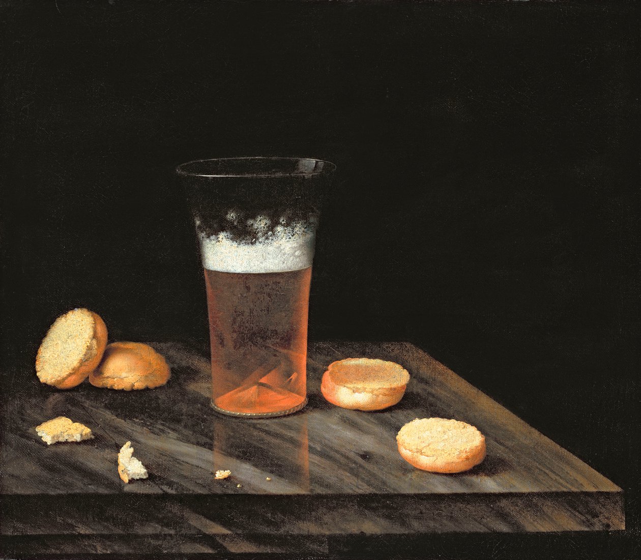 Ainda vida com copo de cerveja de Johann Georg Hinz