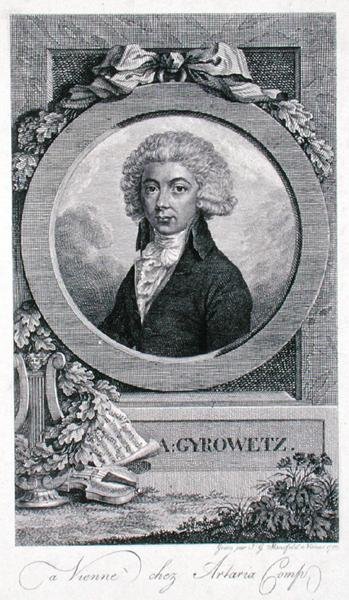 Adalbert Gyrowetz (1763-1850) 1793 (gravura) de Johann Georg Mansfeld