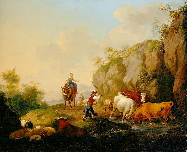 Paisagem com Herdeiro e Rústicos de Johann Georg Pforr