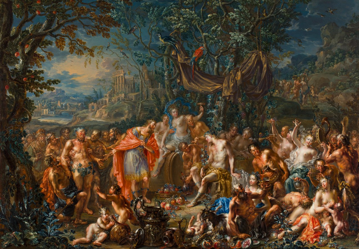 Baco e Rei Midas de Johann Georg Platzer