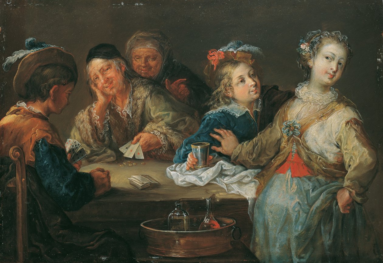 Jogador de cartas (Ace is Trump) de Johann Georg Platzer