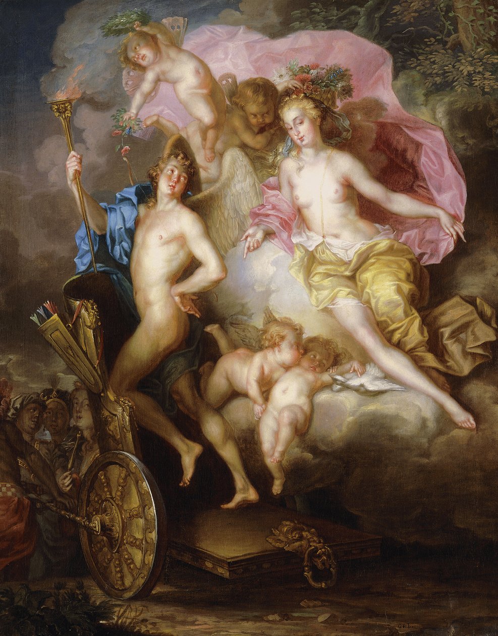 O triunfo de Vênus e Cupido com a carruagem de Cupido, de Johann Georg Platzer