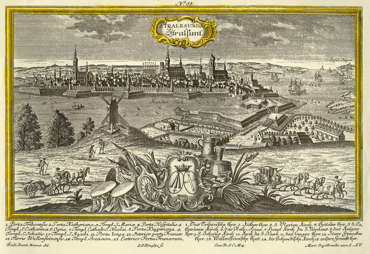 Stralsund, c1740. de Johann Georg Ringlin
