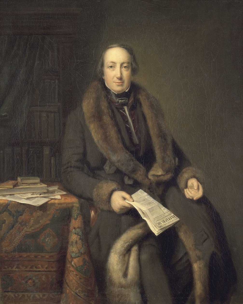 Pieter Arnold Diederichs (1804-74). Livreiro em Amsterdã e fundador da Algemeen Handelsblad em 1828 de Johann Georg Schwartze (attributed to)