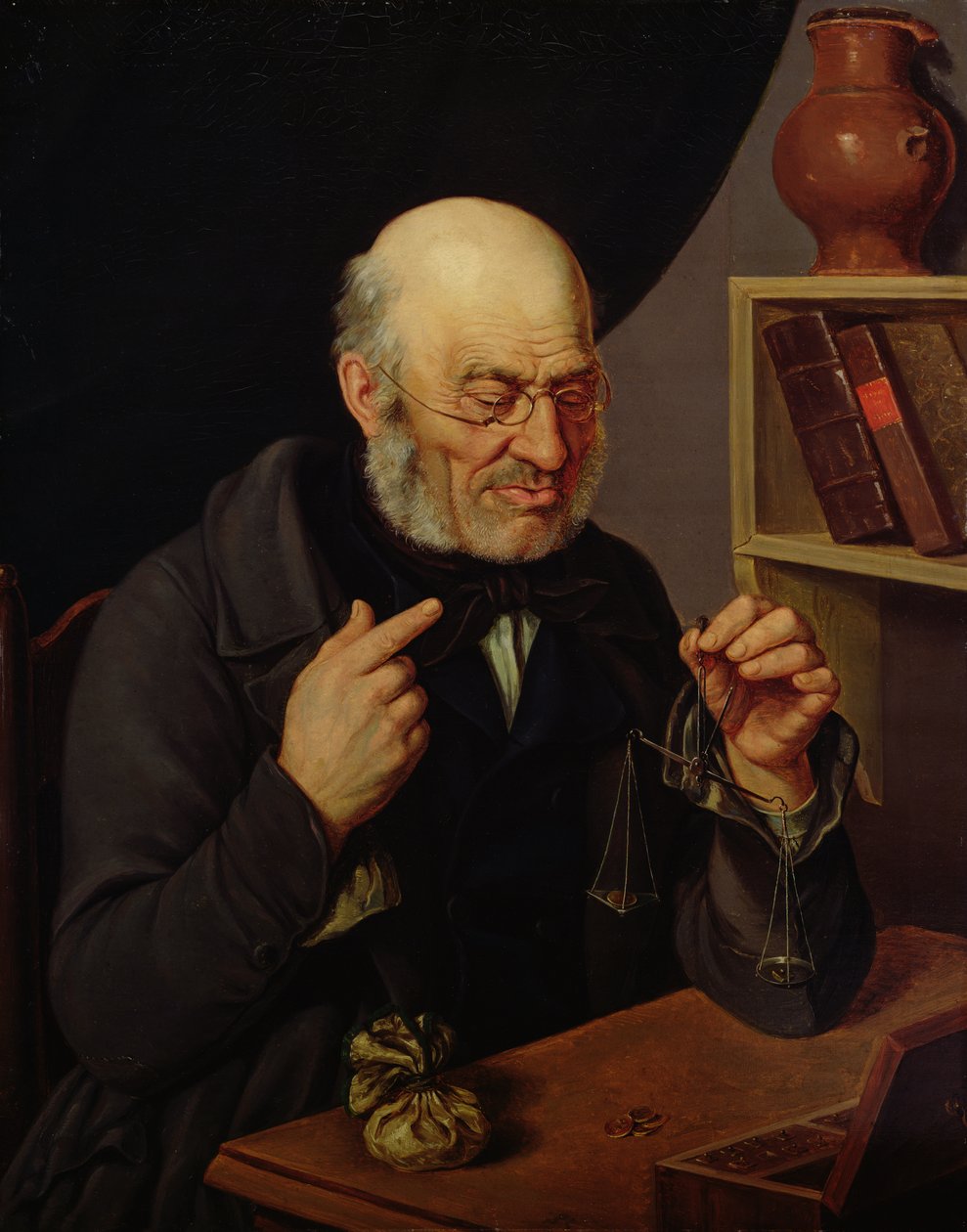 O Moedor de Dinheiro Barchfeld que pesa Moedas, c.1840-45 de Johann Georg Soemmer