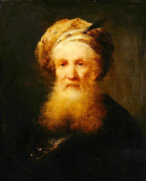 Cabeça de um homem oriental, c.1759-62 (óleo sobre madeira) de Johann Georg Trautmann