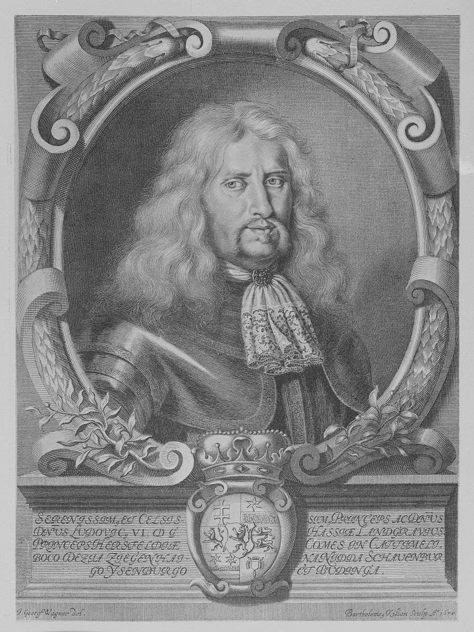 Ludwig VI, Landgrave de Hesse-Darmstadt, gravado por Bartholomaus Kilian II, 1678 de Johann Georg Wagner