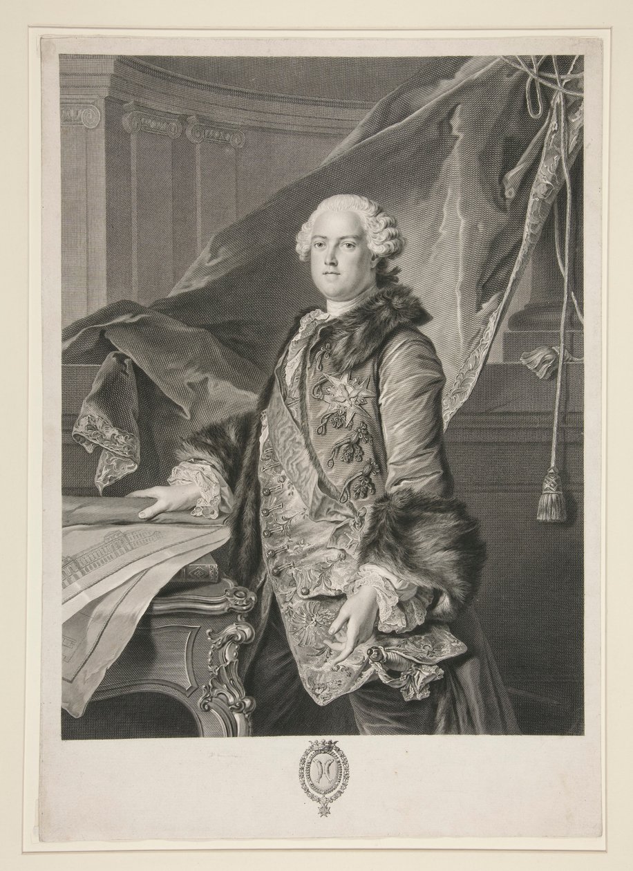 Retrato de Abel Fran?ois Poisson de Vandi?res, Marquês de Marigny (1727-1781) de Johann Georg Wille