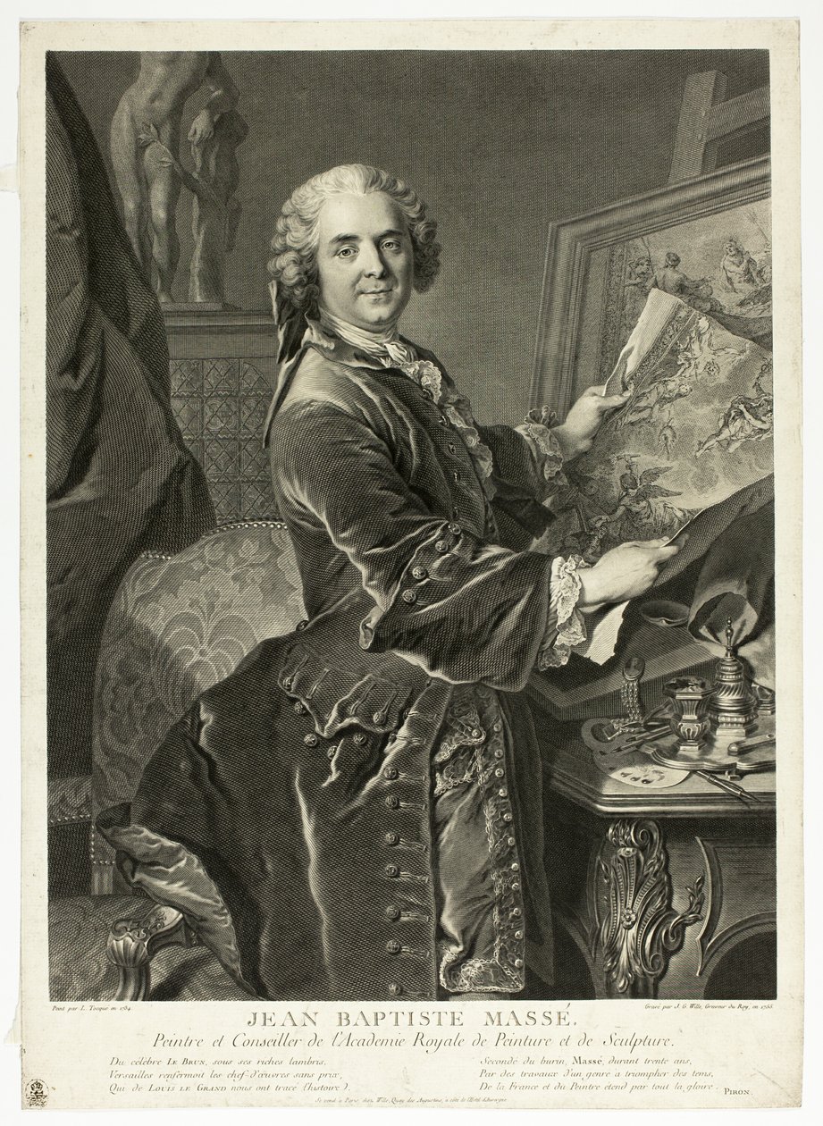Retrato de Jean Baptiste Massé de Johann Georg Wille