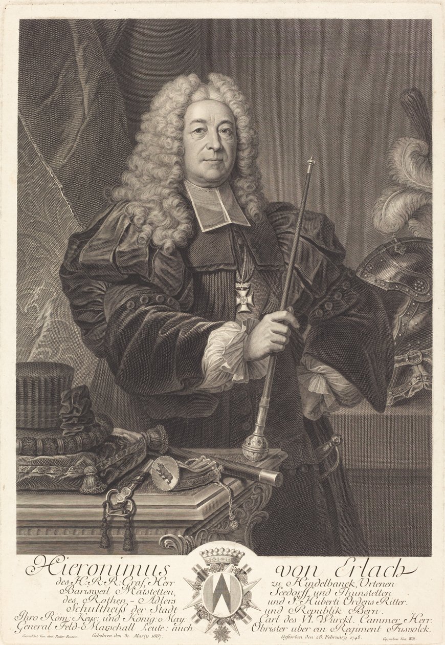 João de Erlach de Johann Georg Wille after Carlo Francesco Rusca, Cavalier