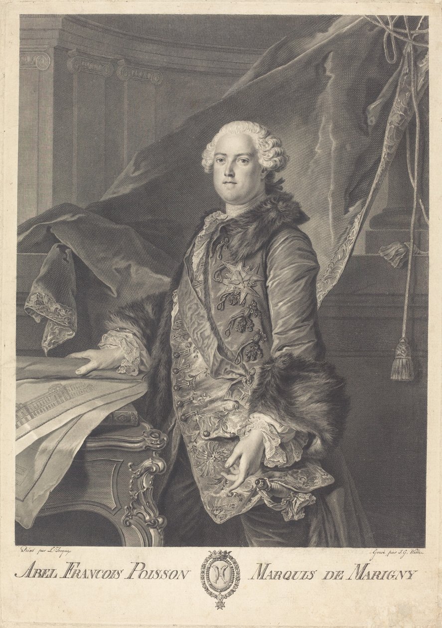 Abel François Poisson, Marquês de Marigny de Johann Georg Wille after Louis Tocqué