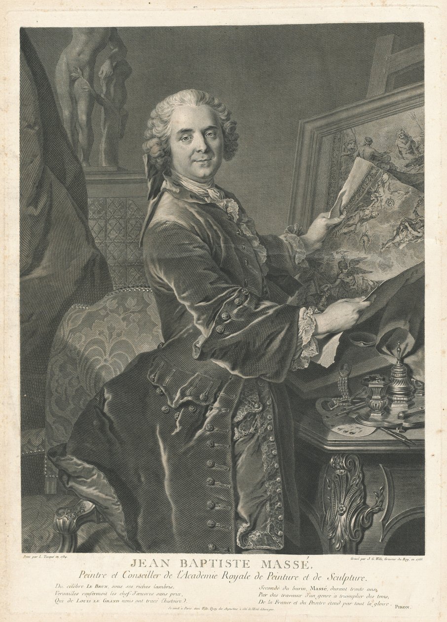 Jean Baptiste Masse de Johann Georg Wille after Louis Tocqué