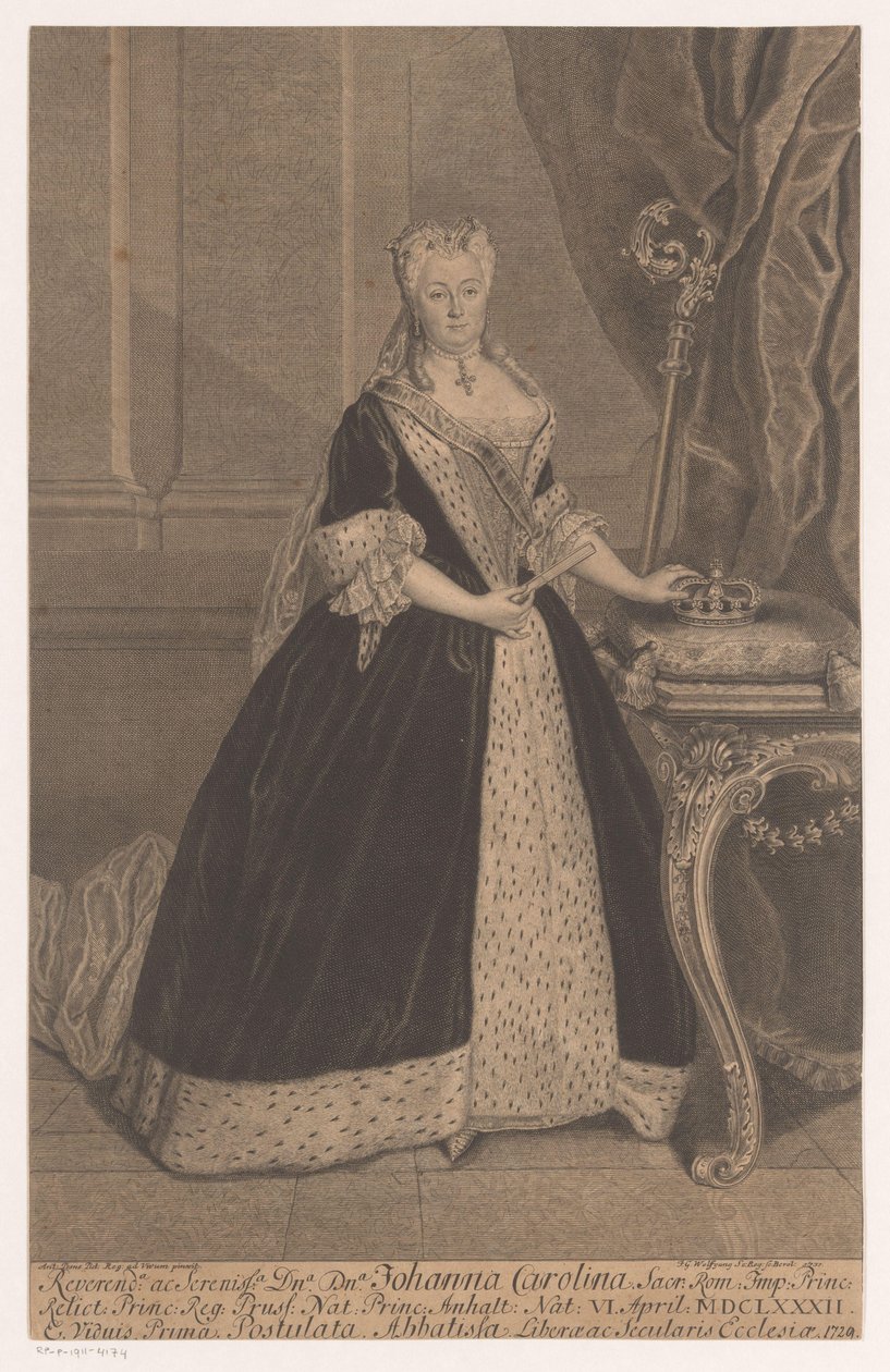 Retrato de Joana Carlota de Anhalt-Dessau de Johann Georg Wolffgang