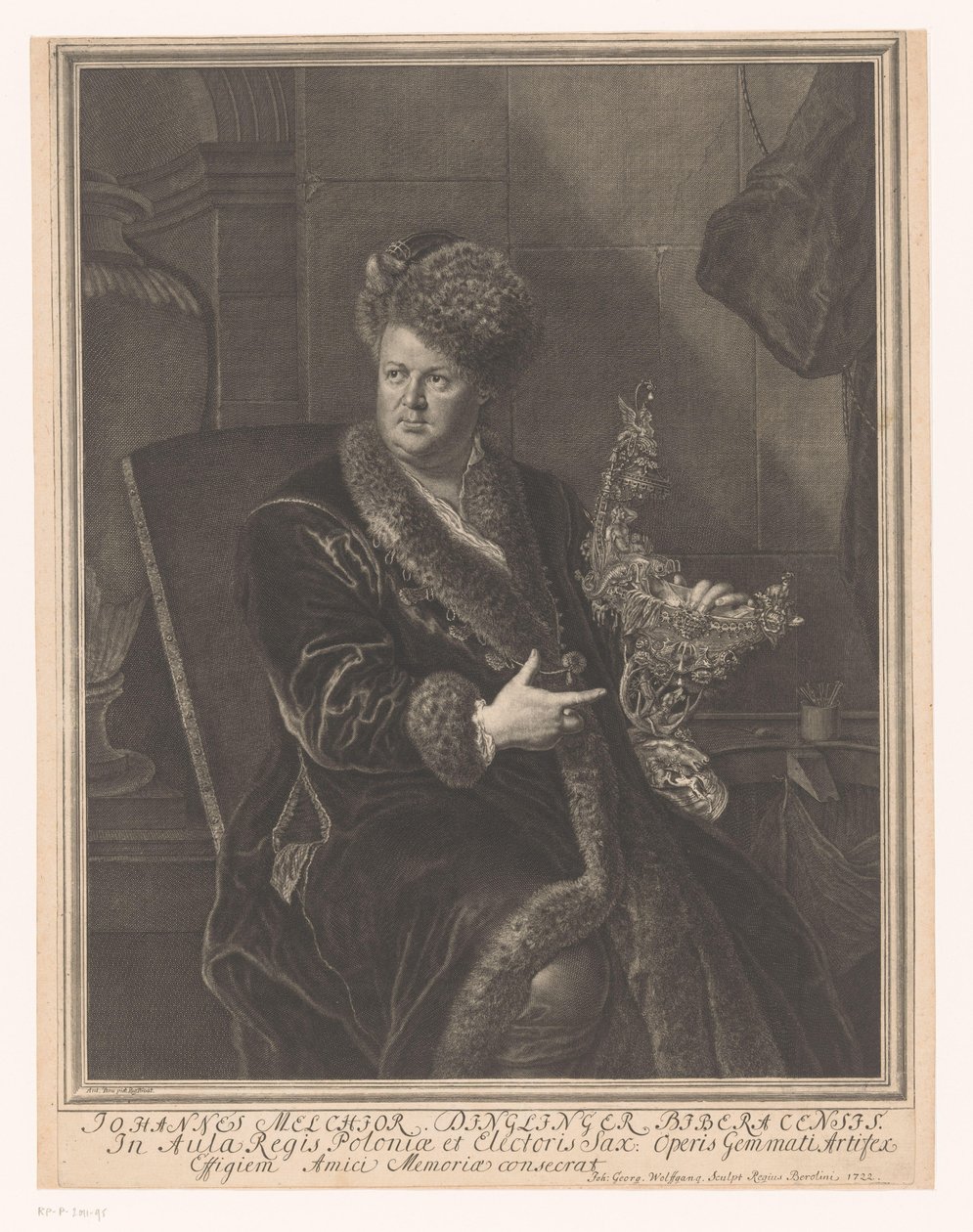 Retrato do ourives Johann Melchior Dinglinger de Johann Georg Wolffgang