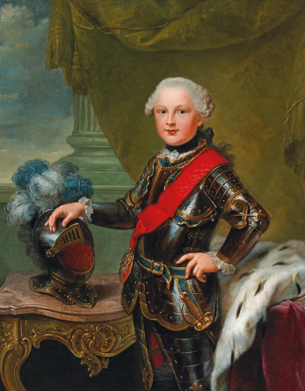 Retrato de Carlos II agosto 1746-1795, Duque de Zweibrücken, ca 1757. de Johann Georg Ziesenis the Younger