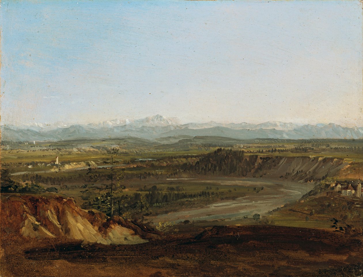 O Lechtal com vista para o Zugspitze de Johann Georg von Dillis