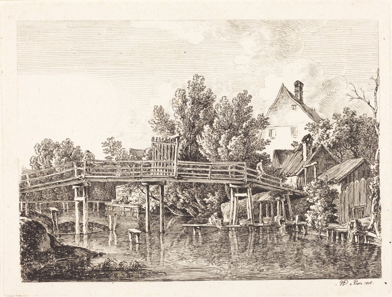 A pequena ponte sobre o Isar de Johann Georg von Dillis