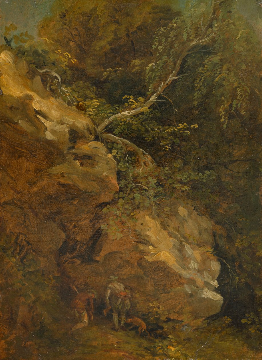 O guarda-florestal Dillis junto à toca do texugo de Johann Georg von Dillis