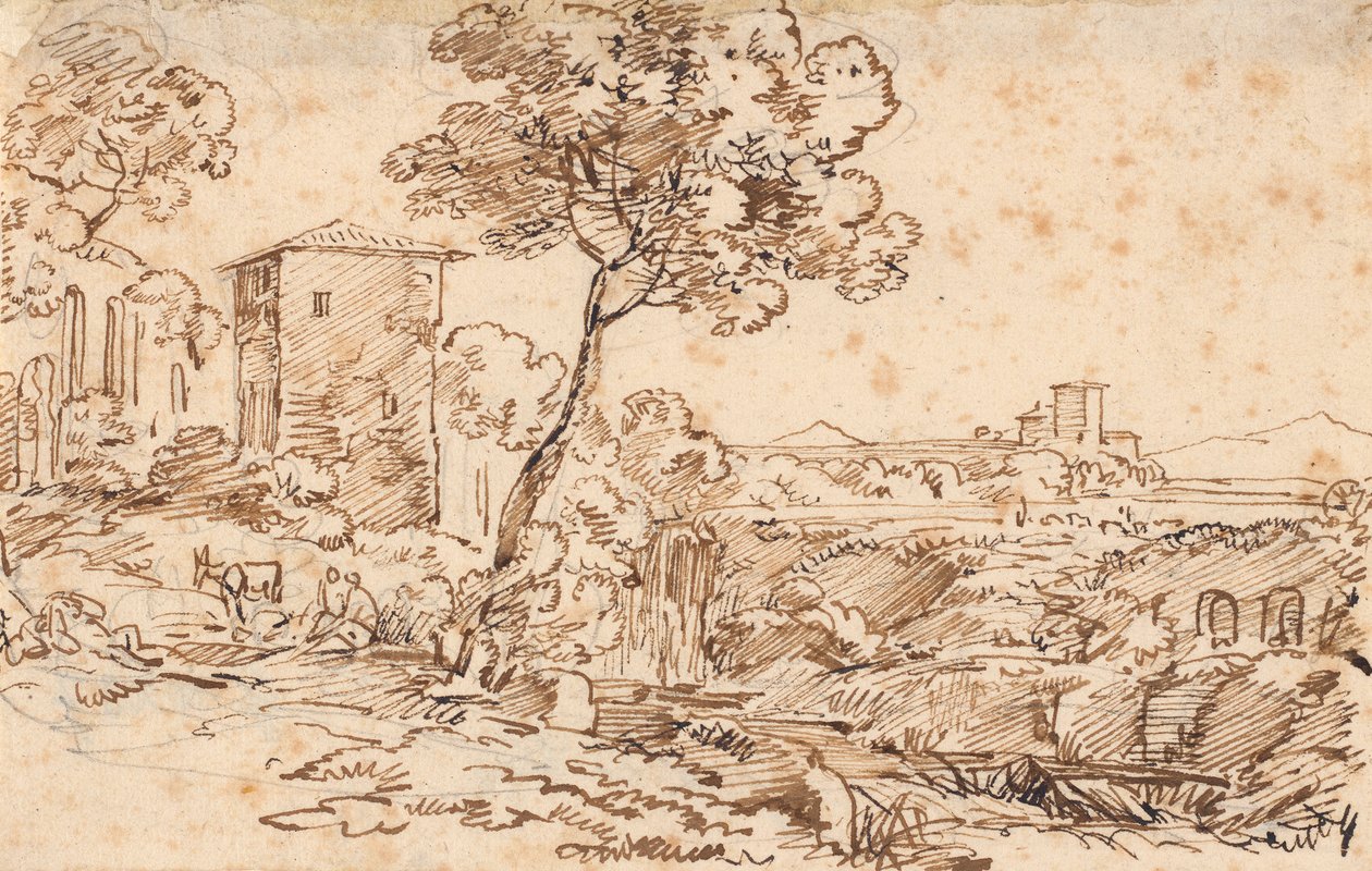 Paisagem italiana de Johann Georg von Dillis
