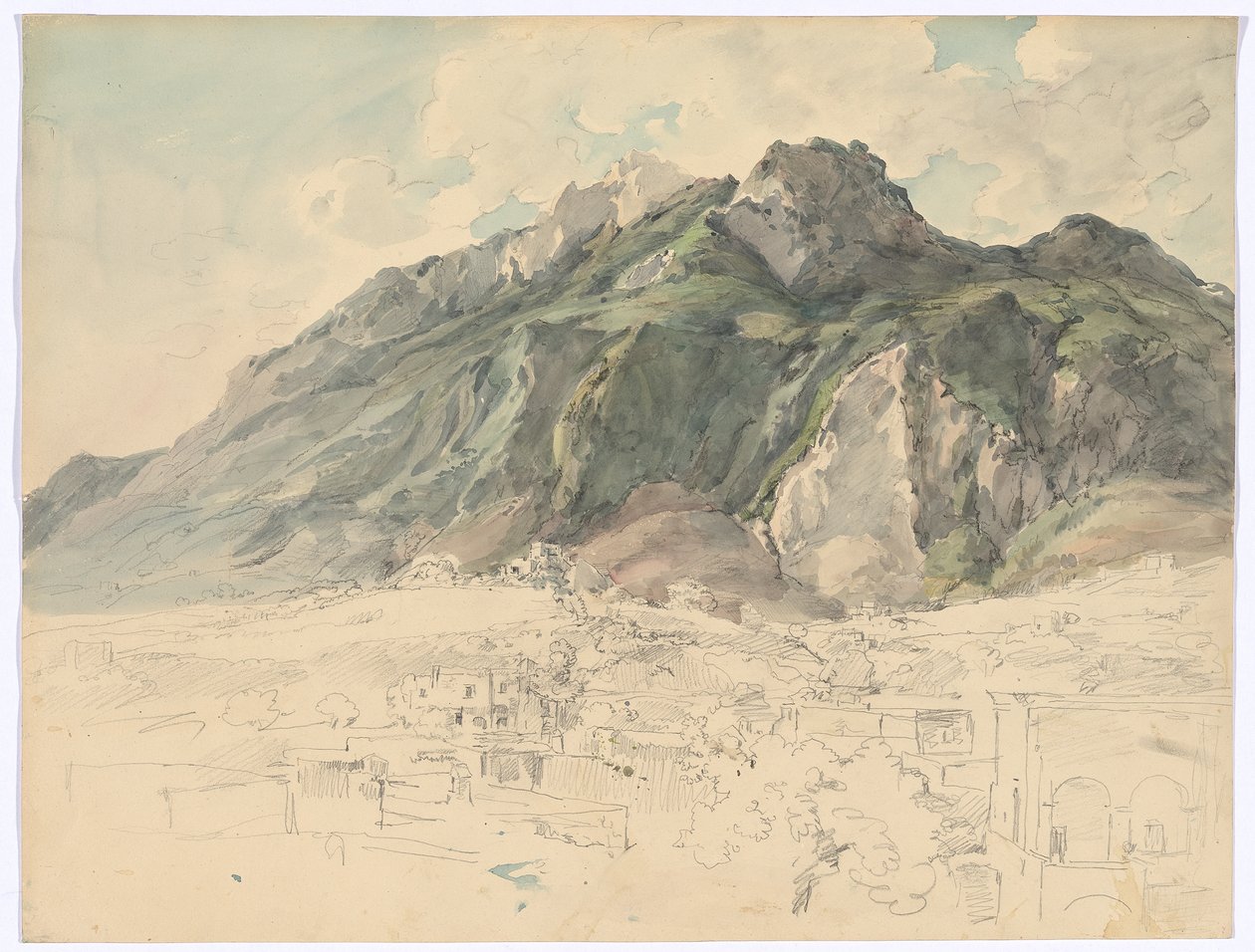 Monte Epomeo em Ísquia de Johann Georg von Dillis