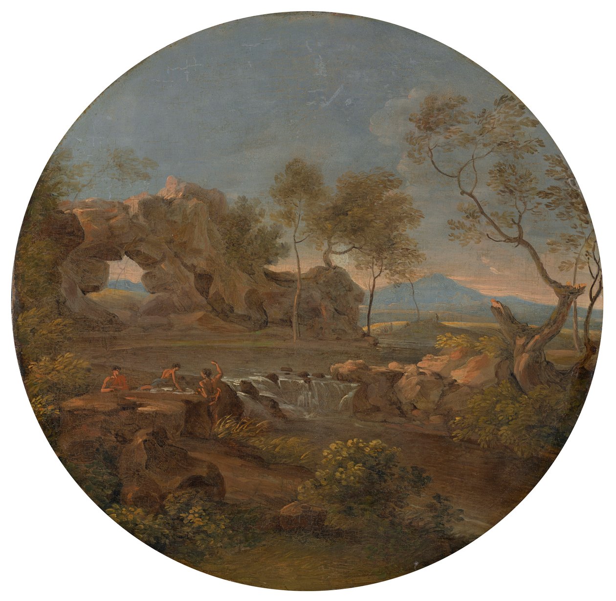Paisagem meridional com arco rochoso de Johann Georg von Dillis