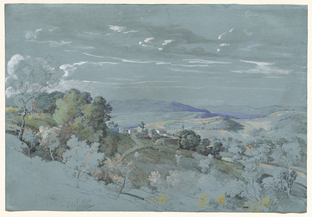 As colinas da Úmbria perto de Perugia de Johann Georg von Dillis