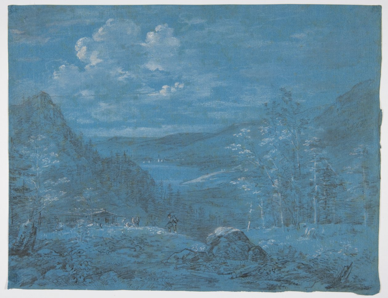 Vista do Ankl-Alpe e do Schliersee de Johann Georg von Dillis