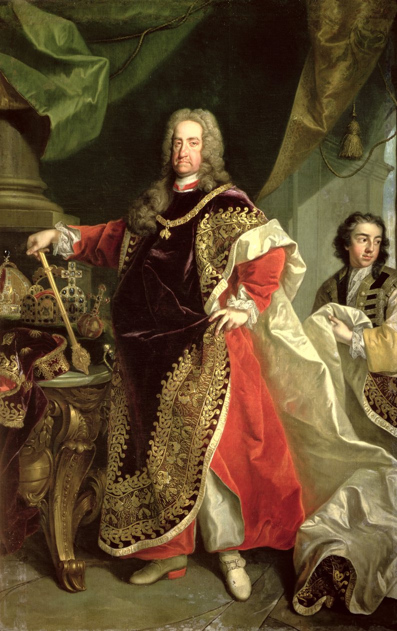 Carlos VI (1685-1740), imperador do Sacro Império Romano, usando as vestes da Ordem do Tosão de Ouro de Johann Gottfried Auerbach
