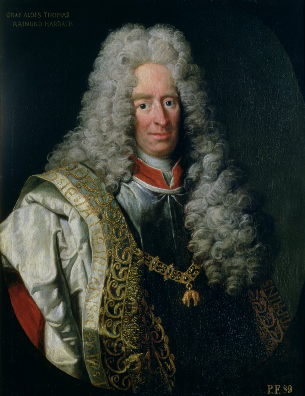 Conde Alois Thomas Raymond de Harrach, vice-rei de Nápoles (1669-1742) de Johann Gottfried Auerbach