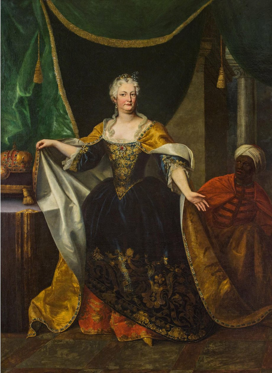 Retrato de Elisabeth Christine de Brunswick-Wolfenbüttel (1691-1750), mulher de Carlos VI, Sacro Imperador Romano-Germânico (1685-1740) de Johann Gottfried Auerbach
