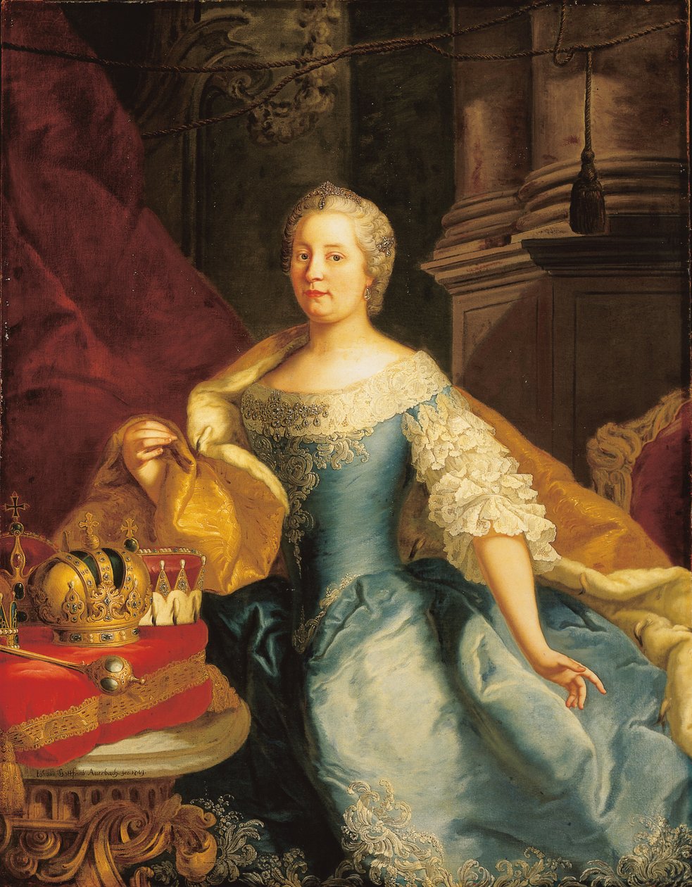 Retrato da imperatriz Maria Teresa, 1749 de Johann Gottfried Auerbach