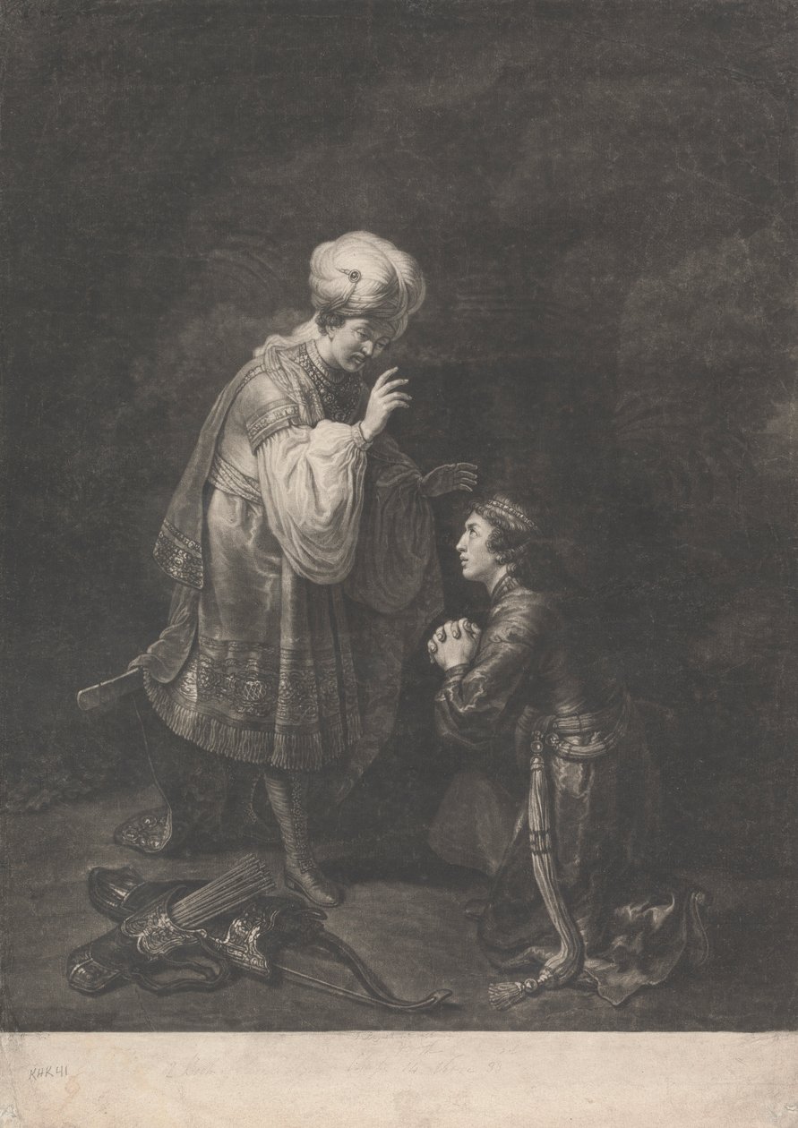 Submissão de Absalom ao seu Pai, Rei David de Johann Gottfried Haid