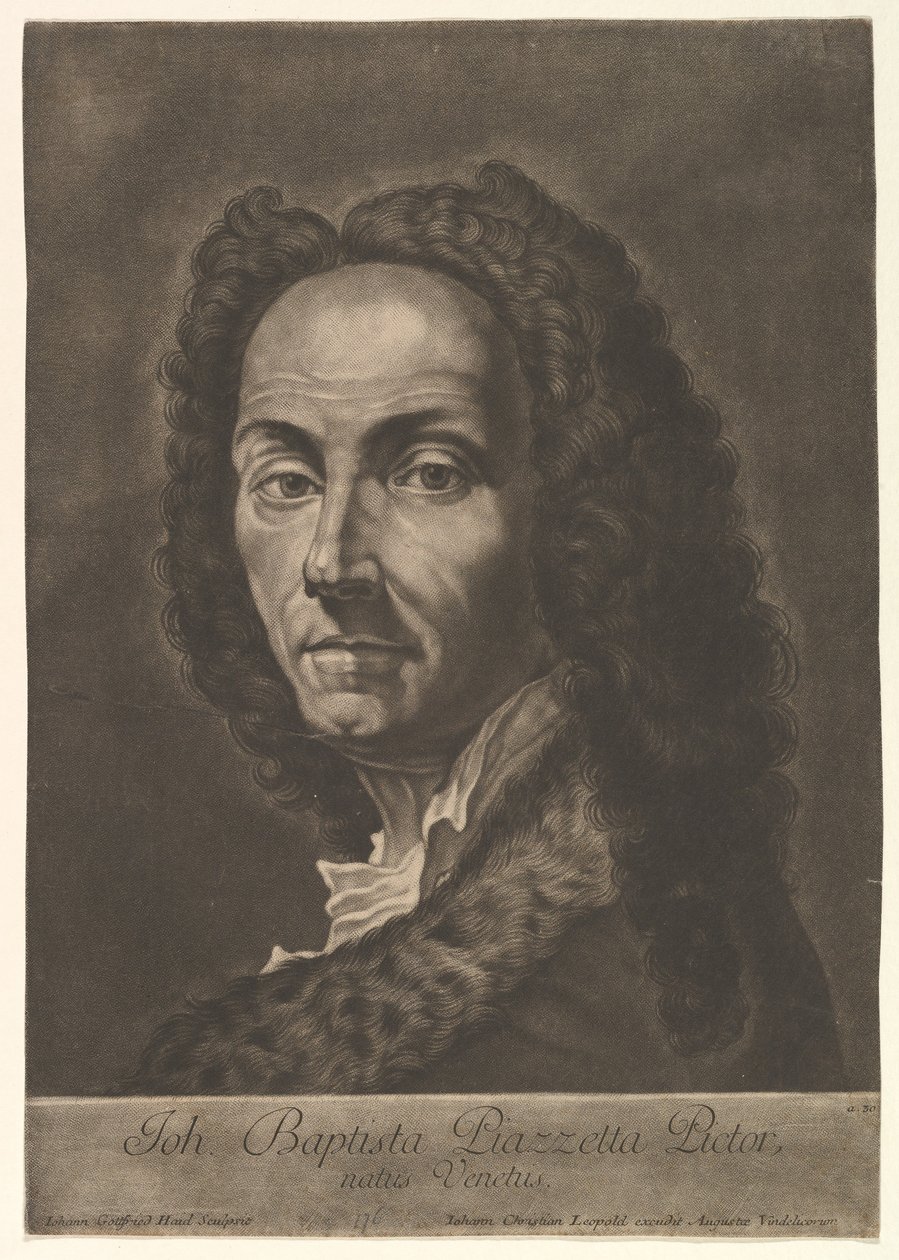 Retrato de Giovanni Battista Piazzetta, início do século XVIII. de Johann Gottfried Haid