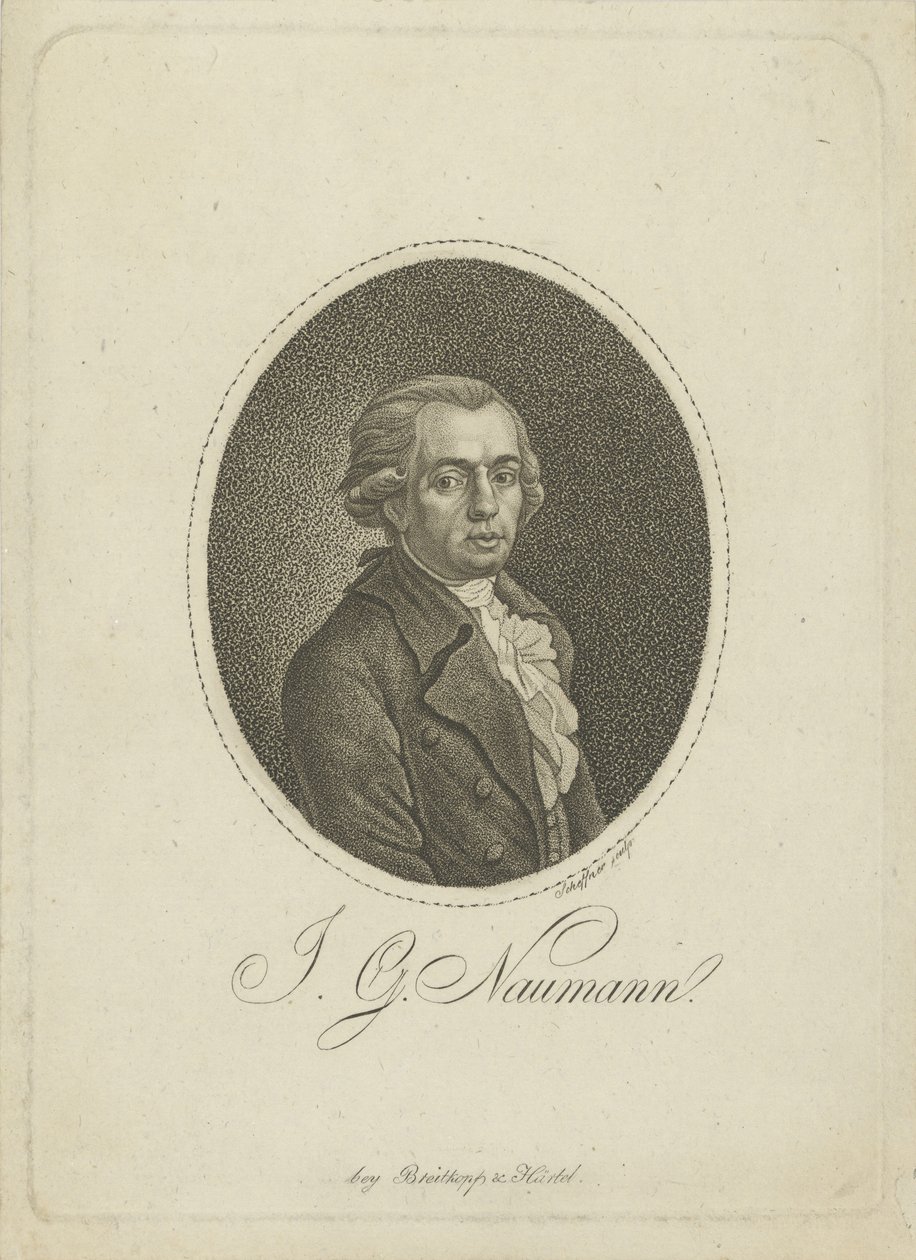 Retrato do compositor Johann Gottlieb Naumann 1741-1801, c. 1800. de Johann Gottfried Scheffner