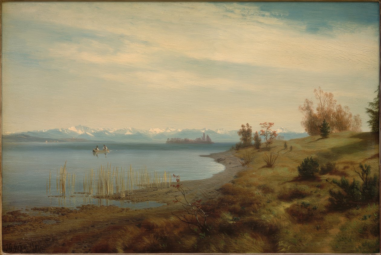 Início da Primavera no Lago Starnberg de Johann Gottfried Steffan