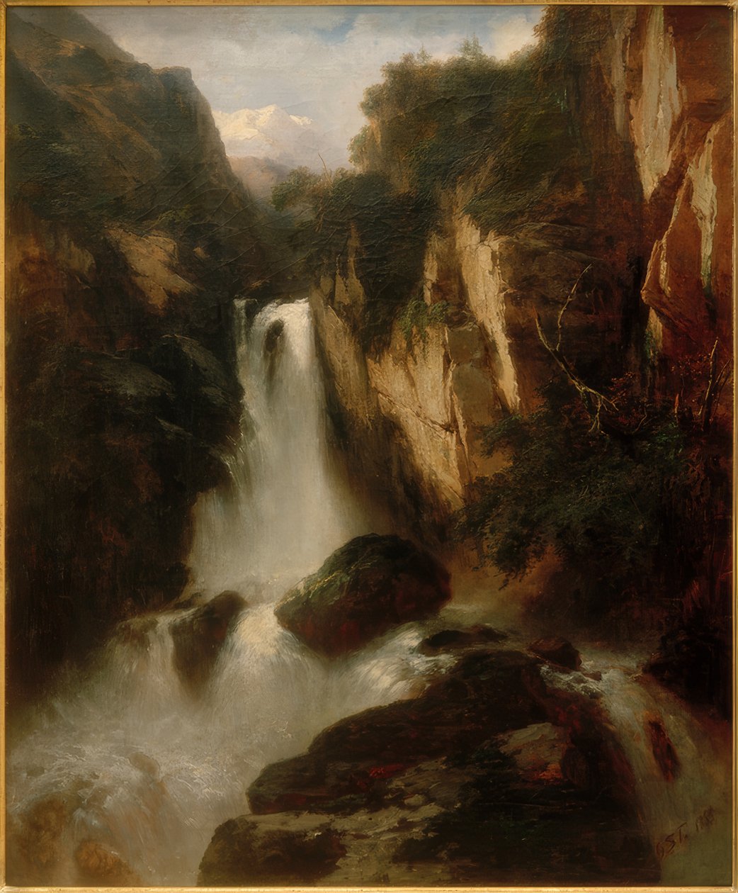Queda de água nas altas montanhas de Johann Gottfried Steffan
