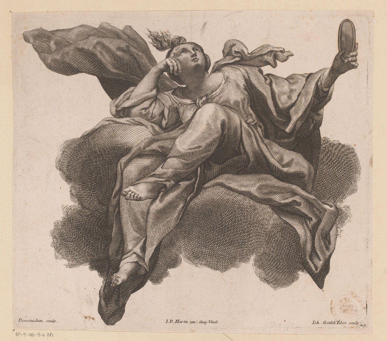 Prudentia com espelho na mão de Johann Gottfried Thelott