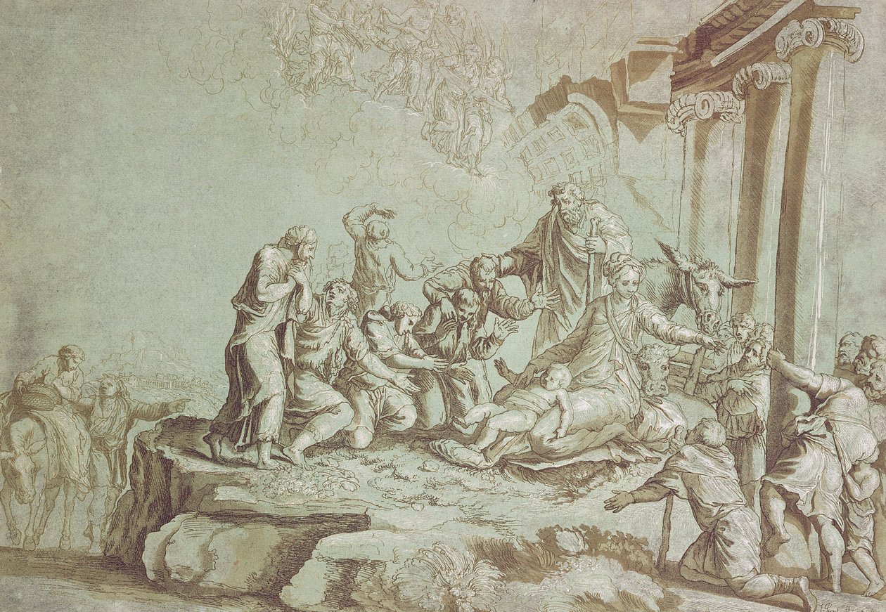 Adoração dos Pastores de Johann Gottlieb Prestel