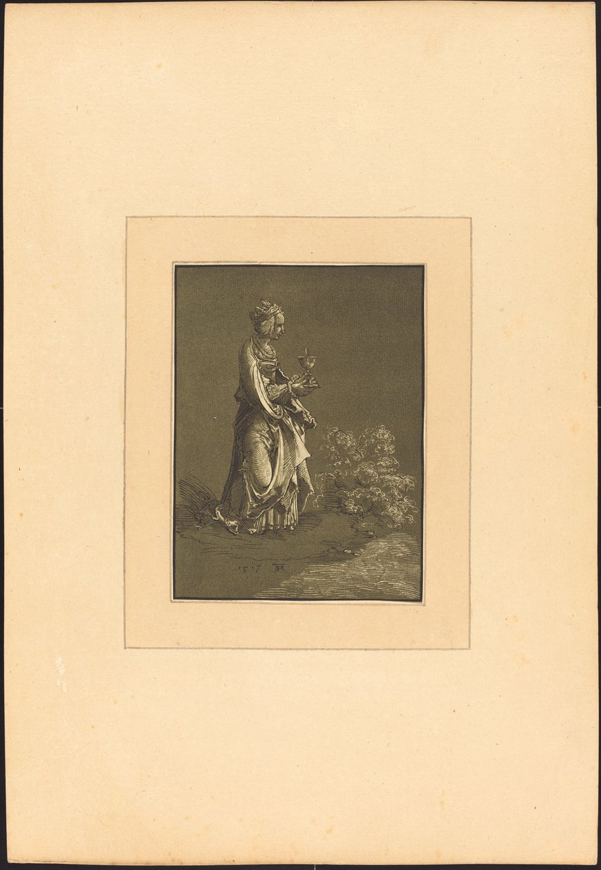 Santa Bárbara de Johann Gottlieb Prestel after Albrecht Altdorfer